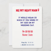 ユーモアたっぷりのヴィンテージ プロポーズ 招待状 (裏面)