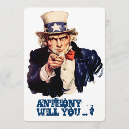 ユーモアたっぷりのヴィンテージ プロポーズ 招待状