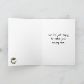 ユーモアたっぷりの不機嫌な鳥の朝のグリーティングカード カード (内部)