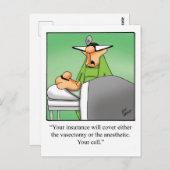 ユーモアたっぷりの医者 ギャグ ポストカード (正面/裏面)