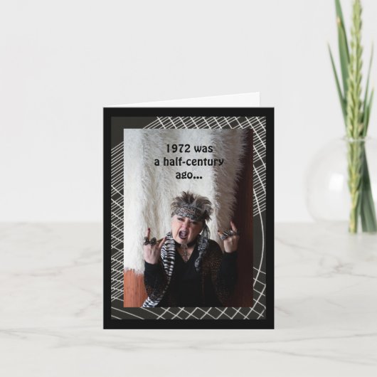 ユーモアたっぷりの半世紀誕生日 カード (正面)