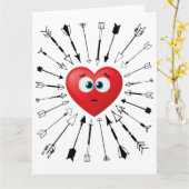 ユーモアたっぷりの反バレンタインデー ラブ矢印 チェイス カード (黄色い花)