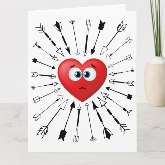 ユーモアたっぷりの反バレンタインデー ラブ矢印 チェイス カード (正面)