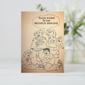 ユーモアたっぷりの地方風パーティー招待状 招待状 (スタンド正面)