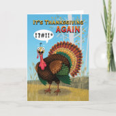 ユーモアたっぷりの太った七面鳥が感謝祭を思い出す カード (正面)
