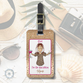 ユーモアたっぷりの女性向け漫画のバケーション用タグ ラゲッジタグ
