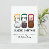 ユーモアたっぷりの季節のグリーティング フラット ホリデー カード (スタンド正面)