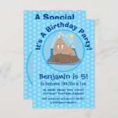 ユーモアたっぷりの幸せなセイラフのイラスト 招待状 (正面/裏面)