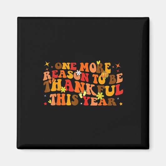 ユーモアたっぷりの感謝祭妊娠発表 オータム ベア マグネット (正面)