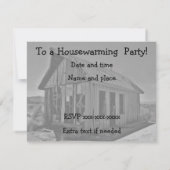 ユーモアたっぷりの新築祝い小屋招待状 招待状 (裏面)