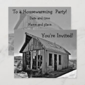 ユーモアたっぷりの新築祝い小屋招待状 招待状 (正面/裏面)