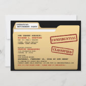 ユーモアたっぷりの極秘ファイルサプライズ引退パーティー 招待状 (正面)