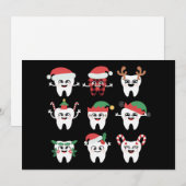 ユーモアたっぷりの歯科クリスマス歯がキュートなXmas歯医者 シーズンカード (正面/裏面)