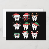 ユーモアたっぷりの歯科クリスマス歯 可愛いXmas 歯医者 シーズンカード (正面/裏面)