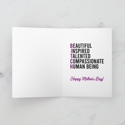 ユーモアたっぷりの母の日カード　娘からママへ シーズンカード (内部)