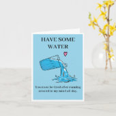 ユーモアたっぷりの水のグラス バレンタインカード カード (黄色い花)