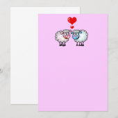 ユーモアたっぷりの漫画の羊たち、結婚したカップル (正面/裏面)