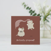 ユーモアたっぷりの漫画風ねこがお知らせする結婚式のご案内 セーブザデート (スタンド正面)