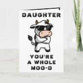 ユーモアたっぷりの牛のムー気分娘ハッピーバースデー サンキューカード (正面)