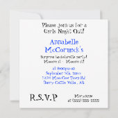 ユーモアたっぷりの牛の独身パーティ 招待状 (裏面)