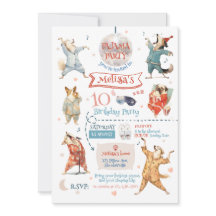 ユーモアたっぷりの犬のパジャマパーティー誕生日招待状