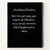 ユーモアたっぷりの犬のモンスター：笑うチワワ ノートブック (裏面)