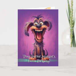 ユーモアたっぷりの犬のモンスター:Tiny Terrier ミュータントの誕生日 サンキューカード