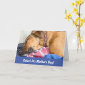 ユーモアたっぷりの犬の母の日カード カード (黄色い花)