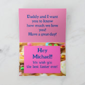 ユーモアたっぷりの猫のカスタムイースターカード サンキューカード (内部)