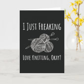 ユーモアたっぷりの編み物カード　面白い　ニット　ウール カード (黄色い花)