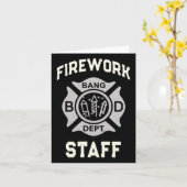 ユーモアたっぷりの花火スタッフ 4th Of July チーム安全担当 カード (黄色い花)