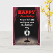 ユーモアたっぷりの誕生日おめでとう 太った女性が歌う カード (黄色い花)