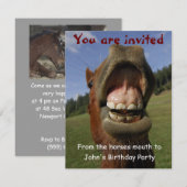 ユーモアたっぷりの誕生日パーティー招待状 馬 カスタマイズ可能 招待状 (正面/裏面)