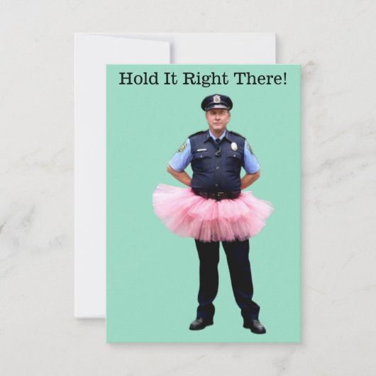 ユーモアたっぷりの警察官パーティー招待状 招待状 (正面)