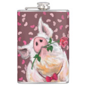 ユーモアたっぷりの豚の水筒 フラスク (正面)