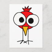 ユーモアたっぷりの赤いカーディナル鳥の漫画 ポストカード (正面)