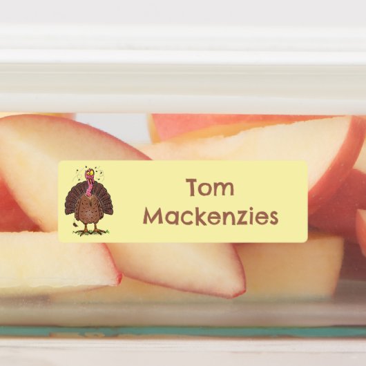 ユーモアたっぷりの農場の七面鳥の漫画がカスタマイズできます ラベル (貼付)