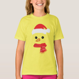 ユーモアたっぷりの雪だるまの顔 笑顔の楽しいクリスマス家族 Tシャツ