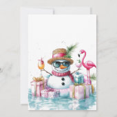 ユーモアたっぷりの雪だるまプールパーティ クリスマス・イン・ジュライ 招待状 (裏面)