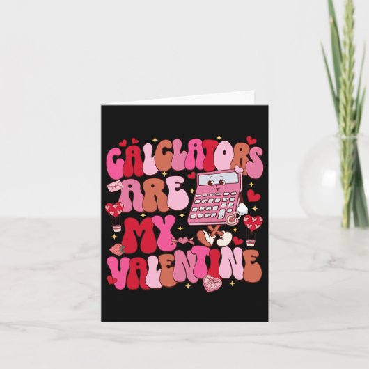 ユーモアたっぷりの電卓が私のバレンタイン数学の先生 カード (正面)