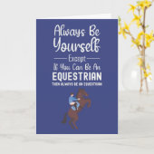 ユーモアたっぷりの馬のカード　馬　かわいい カード (黄色い花)