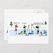 ユーモアたっぷりの馬の氷釣り漫画ポストカード ポストカード (正面/裏面)