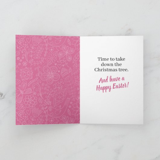 ユーモアたっぷりの1950年代スタイルのレディーイースターカード カード (内部)