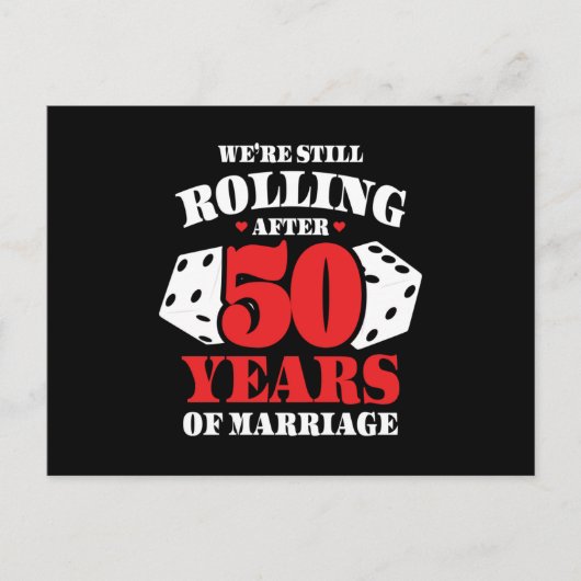 ユーモアたっぷりの50周年記念カップル 50年結婚生活を送る夫婦に ポストカード (正面)