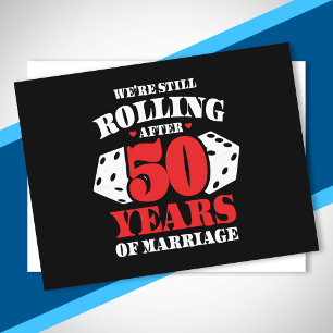 ユーモアたっぷりの50周年記念カップル 50年結婚生活を送る夫婦に ポストカード