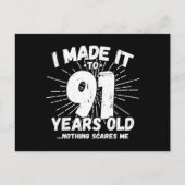 ユーモアたっぷりの91歳の誕生日名言 皮肉な91歳 ポストカード (正面)