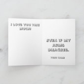 ユーモアたっぷりのT-Rexバレンタイン - 私はあなたをこのくらい愛してる シーズンカード (内部)