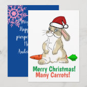 ユーモアたっぷりイースターバニーからのクリスマスメッセージ シーズンカード (正面/裏面)