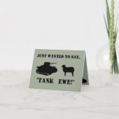 ユーモアたっぷりタンク絵の面白い感謝カード サンキューカード (正面)