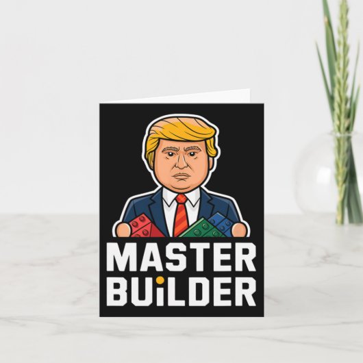 ユーモアたっぷりトランプマスタービルダー積み木プレゼント カード (正面)